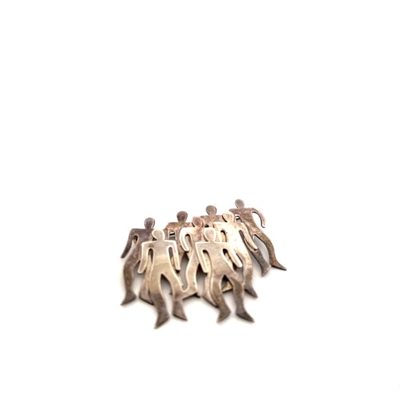 Vintage Mexico Sterling Silver TC-173 Eight Men Brooch / Pin - Picture 8 of 8